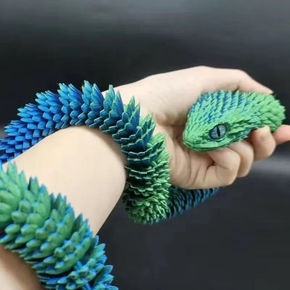 3D Printed Snake Egg Mold – Creative Decompression Rotatable Articulated Snake Desktop Ornament & Realistic Animal Toy for Kids