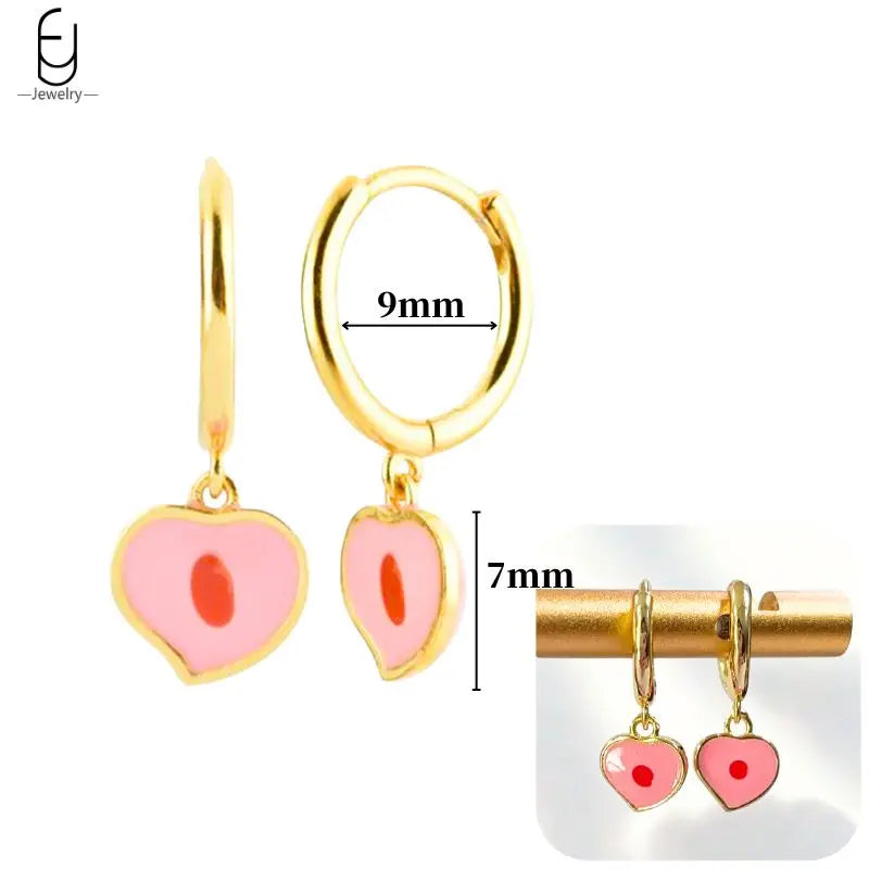 925 Sterling Silver Earrings for Women – Cute Starfish & Shrimp Pendant, Red Chili & Star Enamel Gold Fashion Jewelry
