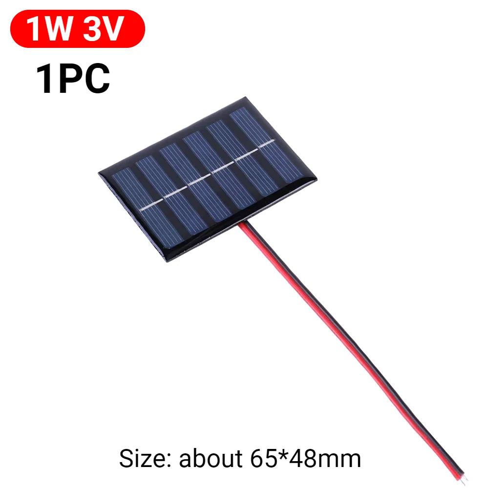 5W Mini Solar Panel 3V-12V - Polysilicon Solar Cell Module for Battery Charging, DIY Projects & Outdoor Devices