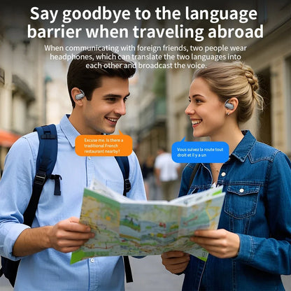3-in-1 AI Translator Earbuds - Real-Time Voice Translation in 144 Languages with Bluetooth 5.4 & Noise Cancellation