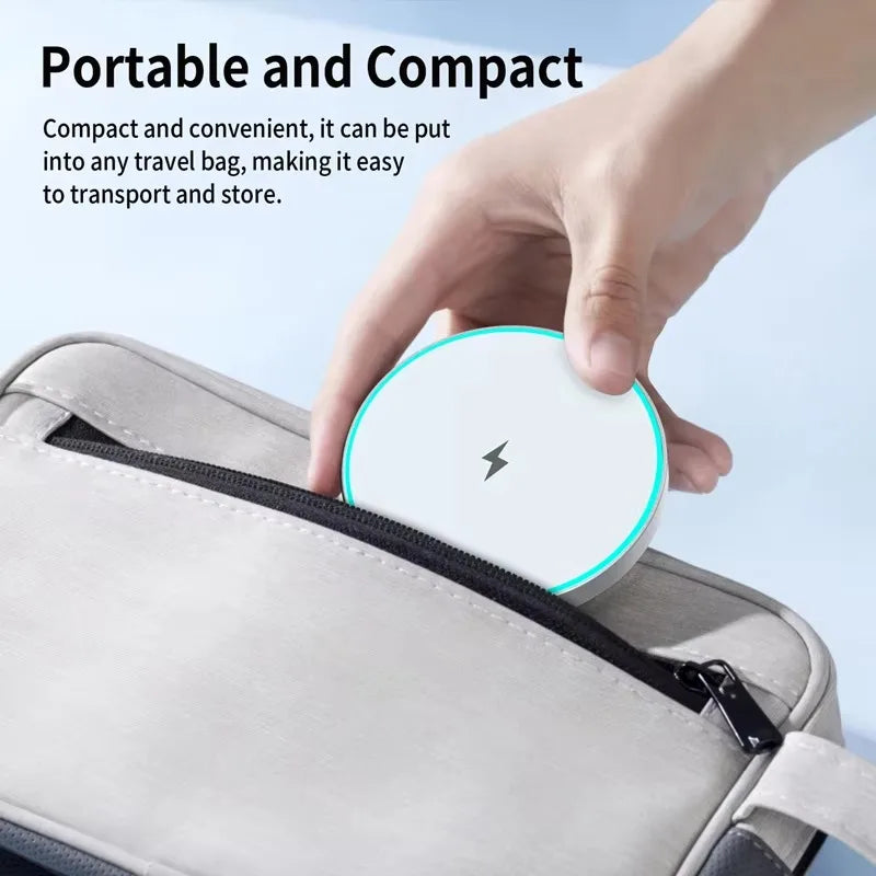 Qi2 15W Magnetic Wireless Charger for iPhone 12–18 Series - Fast Charging Pad for iPhone and AirPods