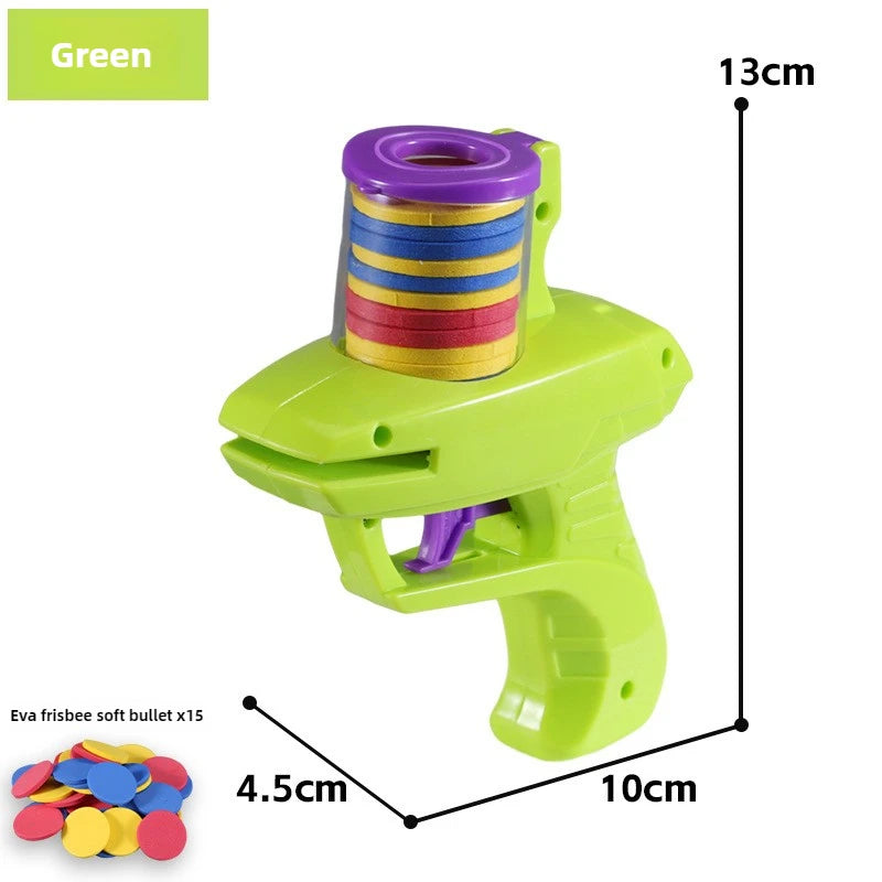 Kids Flying Disc Launcher Toy – EVA Soft Bullet & Mini Carrot Shooting Gun for Outdoor Games & Sports