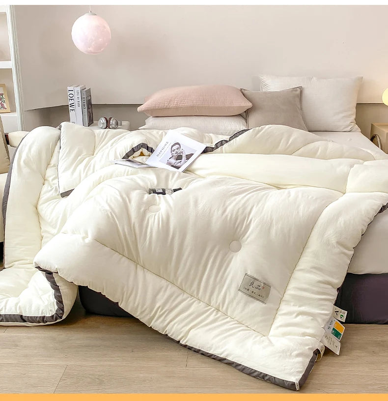 Soybean Fiber Cotton Quilt – All-Season Universal Winter, Spring & Autumn Comfort, Thickened & Warm Quilt Core