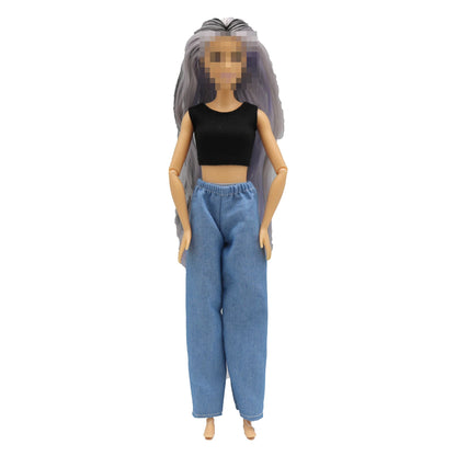 Barbie Doll Claus Outfit Set - 30cm 1/6 Scale T-Shirt & Elastic Pants Daily Wear Accessories