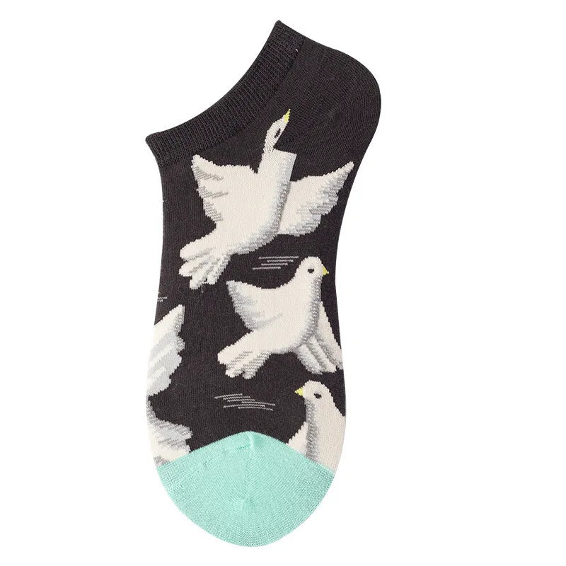 Combed Cotton Ankle Socks for Men & Women - Funny Beer, Fruit & Food Novelty Low Cut Socks (EU 38-43)