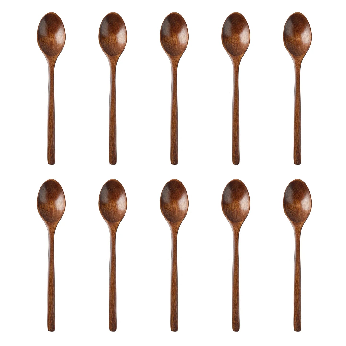 5-Piece Wooden Spoon and Fork Set – Eco-Friendly Natural Ellipse Ladle for Cooking, Tableware Accessories