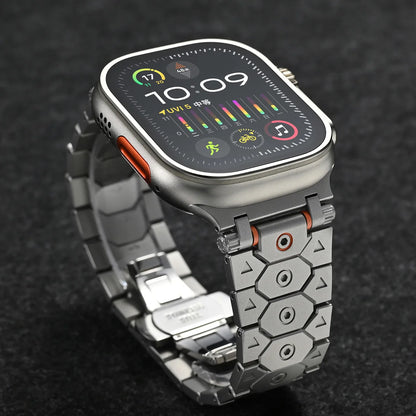 Luxury Titanium Metal Strap for Apple Watch — Stainless Steel Bracelet for Series 5-10 Ultra 2 (42mm-49mm)