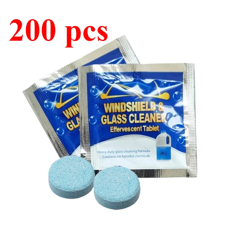 Car Windshield Glass Washer Tablets | Concentrated Effervescent Fluid for Car Wipers & Window Cleaning