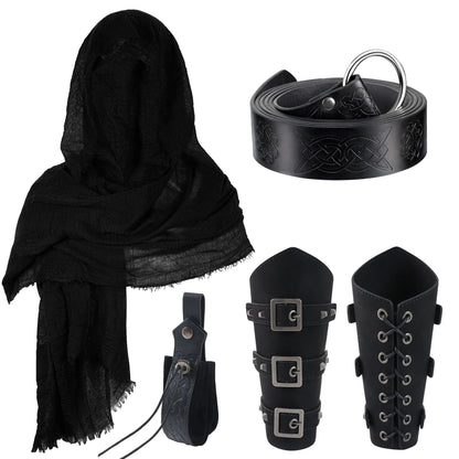 5PCS Medieval Viking Belt Pouch – Renaissance Steampunk Coin Bag for LARP & Cosplay