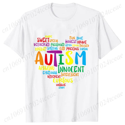 Women’s Live Love Accept Autism Awareness T-Shirt – Graphic Y2K Summer Top for Autism Awareness Month