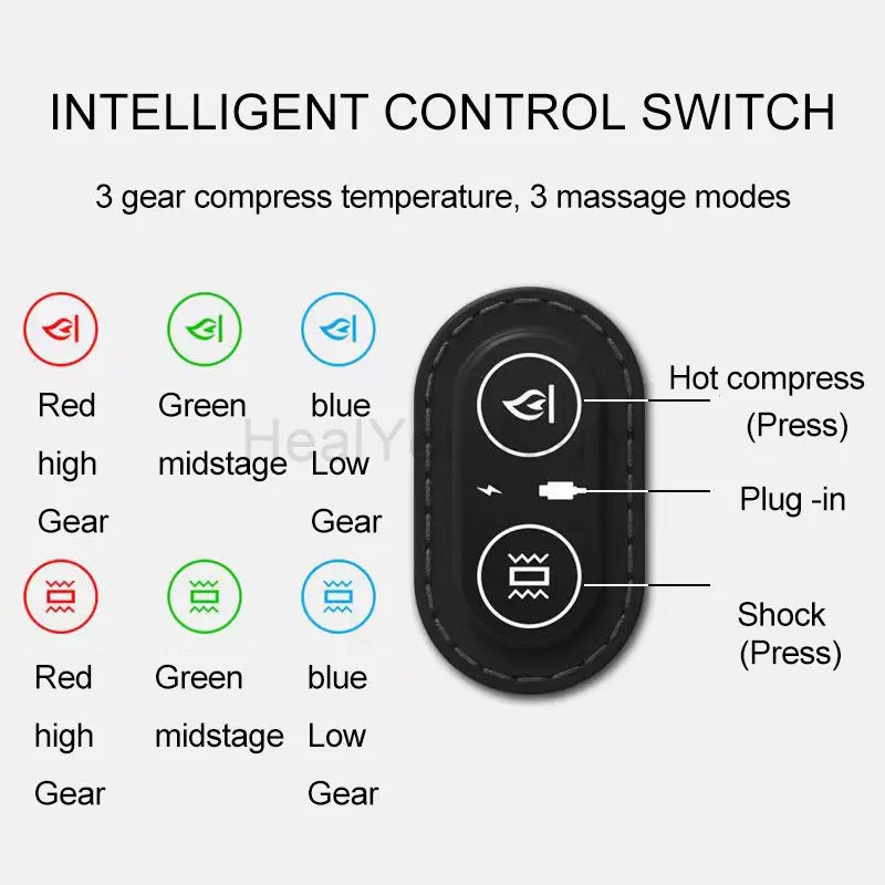 Relax and Rejuvenate: Electric Massager Cervical Pillow with Hot Compress - Vibration Massage for Neck Traction - Memory Foam Neck Guard Pillow for Restful Sleep - Grey