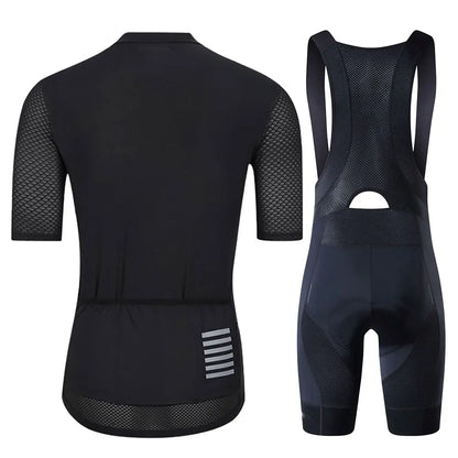 YKYWBIKE Cycling Jersey & Bib Shorts Set — Classic MTB Bike Clothing with Reflective Details