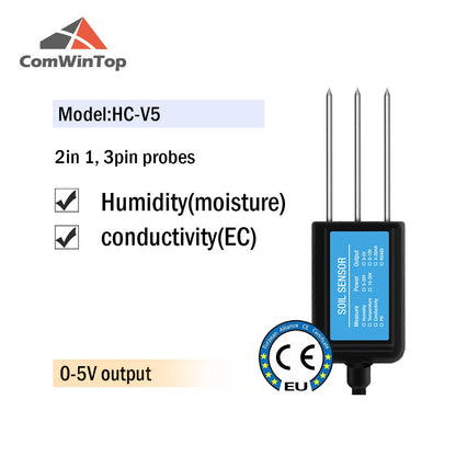 Soil Moisture, Temperature, Humidity, EC, pH & NPK Sensor - 4-20mA, 0-5V, RS485 Modbus for Accurate Soil Measurement