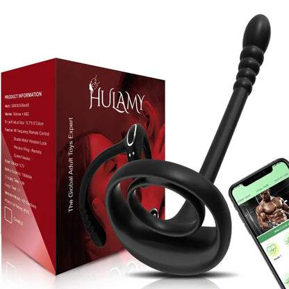 Bluetooth App-Controlled Prostate Massager – Anal Vibrator with Penis Ring & Testicle Massage for Men