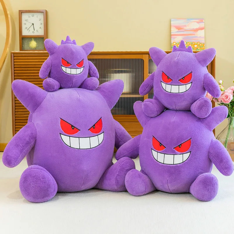 30-65cm Gengar Plush Toy – Soft Pokemon Stuffed Doll with Pendant Clip, Cute Anime Gift for Kids