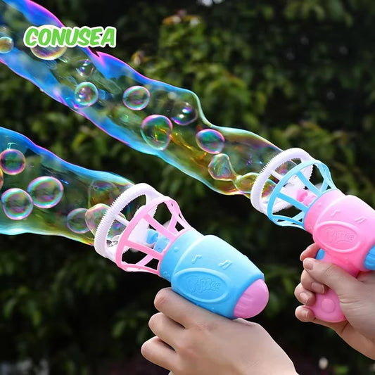Kids Bubble Gun Toy - Automatic Soap Bubble Blower for Outdoor Play & Parties