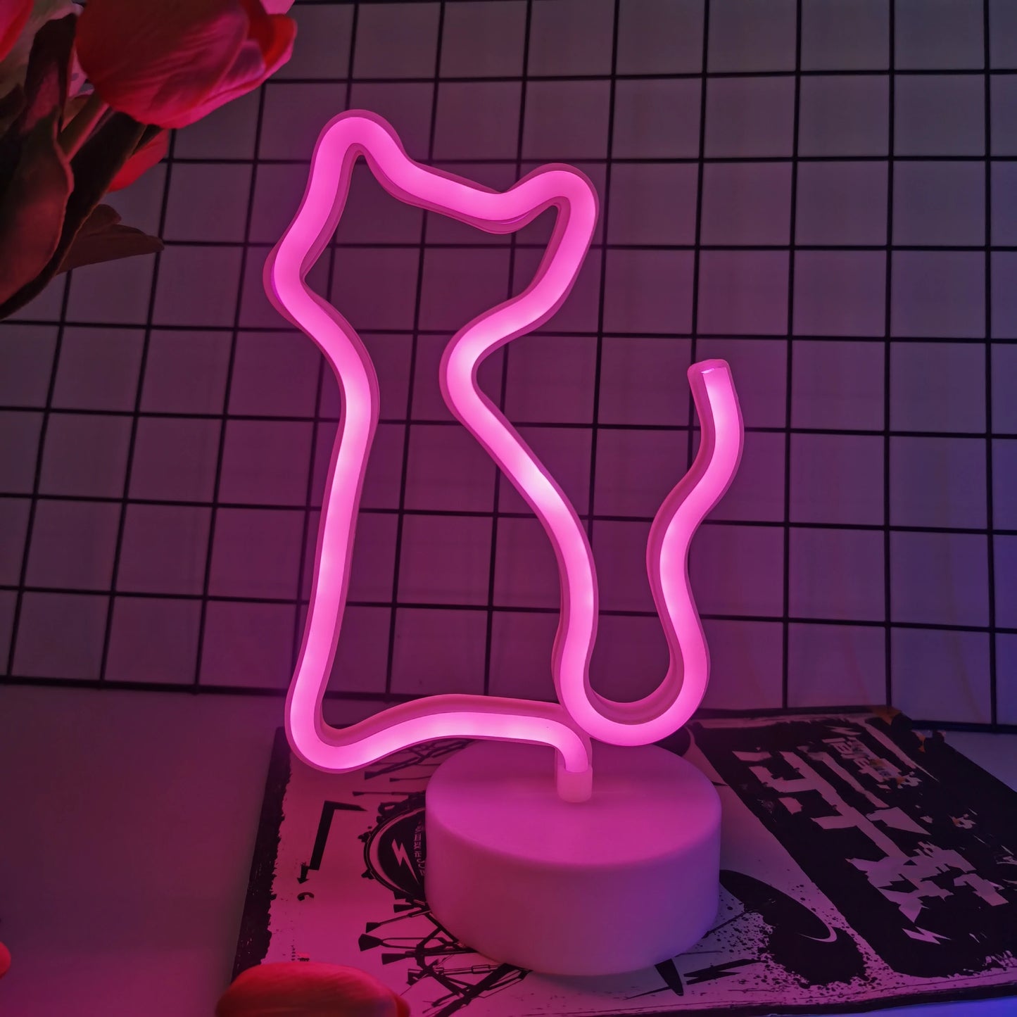 Countertop Decorative Neon Sign – USB or Battery-Powered Night Light for Holiday, Party, Kitchen & Home Decor
