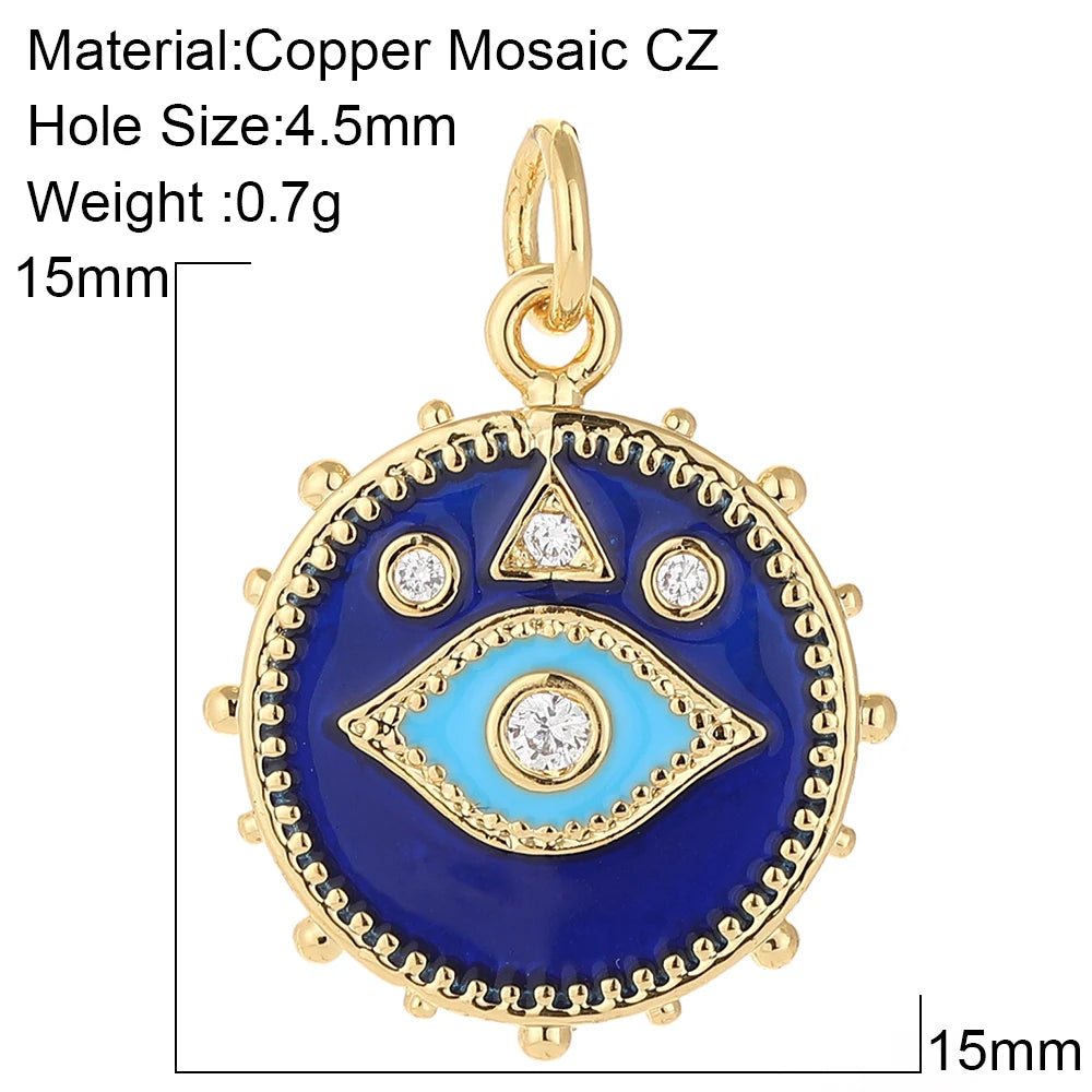 Gold Color Heart, Eye & Star Charms for Jewelry Making – DIY Angel Evil Eye Pendants for Earrings & Necklaces