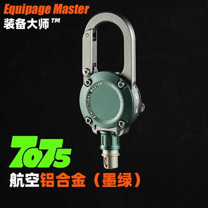 Titanium Alloy & Aluminum Carabiner Keychain — Retractable Anti-Lost Mountaineering Buckle for Men, Car Key Gift