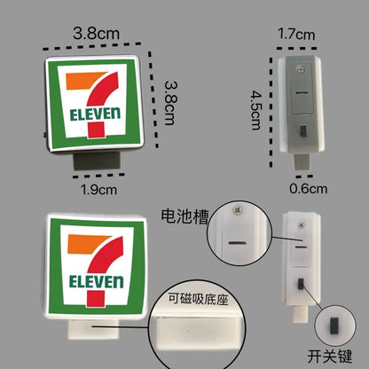 Magnetic Fridge Stickers – Coffee Shop 711 Luminous Light Box, Creative Convenience Store Decor & Home Ornament