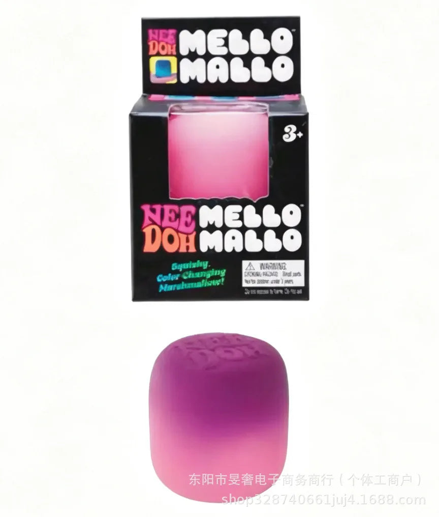 UV Light Reactive Squish Toy - Slow-Rising Marshmallow Fidget with Color Change