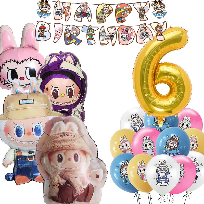 Doll Birthday Party Supplies – Disposable Tableware, Balloons, Banner & Stickers