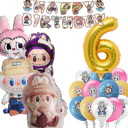 Doll Birthday Party Supplies – Disposable Tableware, Balloons, Banner & Stickers