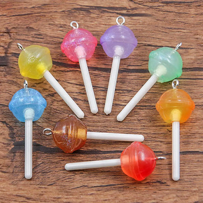 10pcs 3D Candy Charms - Star, Heart & Lollipop Pendants for DIY Keychains, Bracelets, Earrings & Jewelry Making