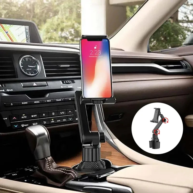 360 Adjustable Tablet Cup Holder Mount - Smartphone Holder for Car - 270 Tilt Bar with Triangular Base - Ram Mount Tablet Holder for SUVs