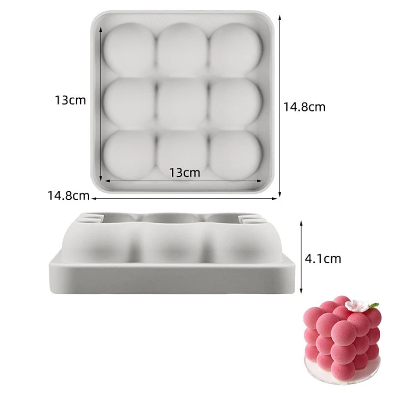 Fruit & Heart Silicone Cake Mold — Geometry Chocolate, Ice Cube, Biscuit & Jelly DIY Baking Set for Pudding & Birthday Gifts