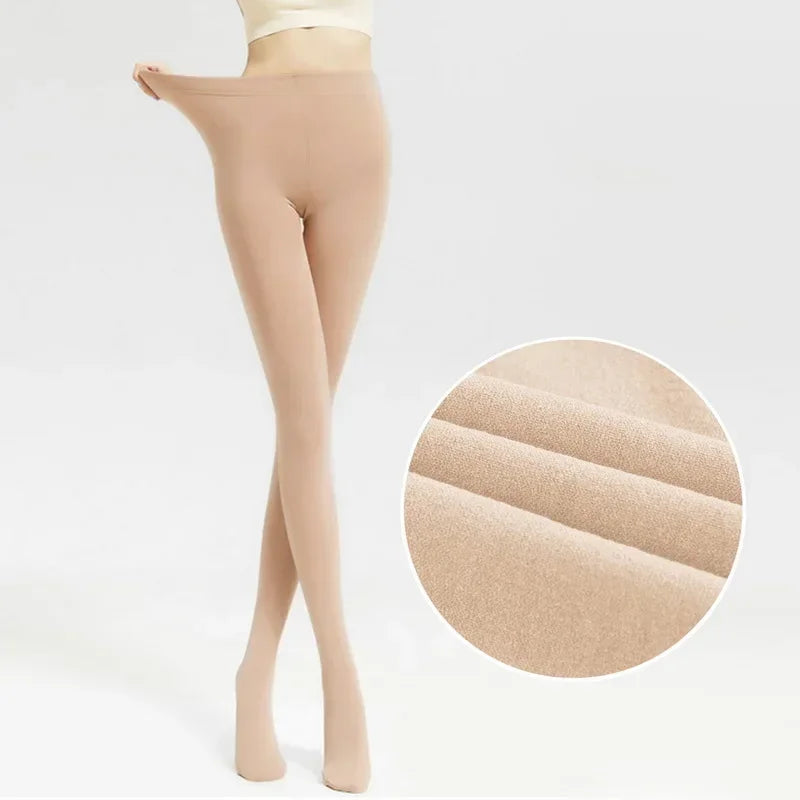 Women's Thermal Winter Tights – Fleece-Lined Sheer Velvet Pantyhose, Thick Warm Leggings with Plush Inner Layer