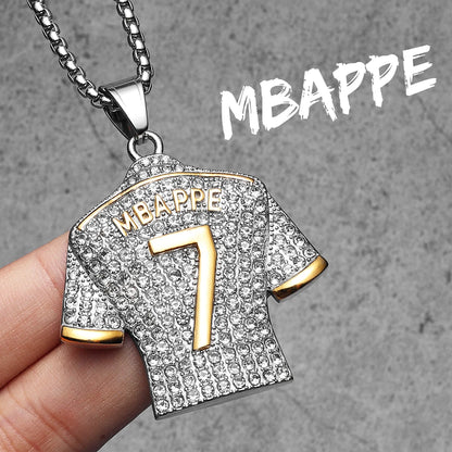 Football Legends Necklace – Messi, Cristiano Ronaldo, Neymar, Mbappé & Haaland Stainless Steel Pendant Chain Fashion Jewelry Gift for Men