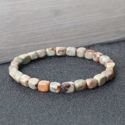 Natural Onyx Stone Bracelet - Bohemian Vintage Charm Elastic Yoga Jewelry for Women & Men