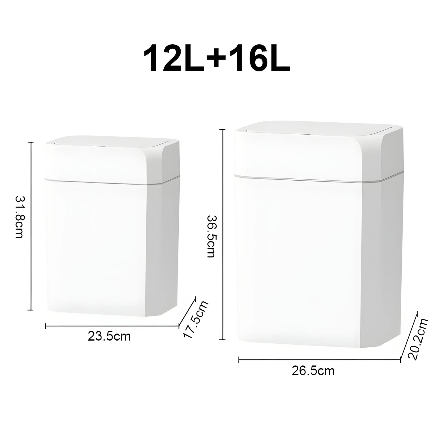 Smart Sensor Trash Can - 12/16L Automatic Anti-Odor Electric Waste Bin for Bathroom & Toilet