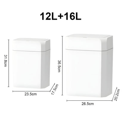 Smart Sensor Trash Can - 12/16L Automatic Anti-Odor Electric Waste Bin for Bathroom & Toilet