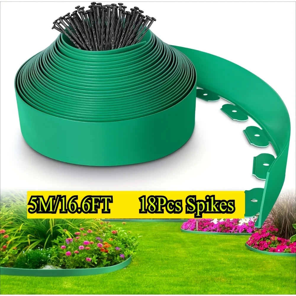 Landscape Lawn Edging Kit - Flexible Garden Border Barrier for Yard Pathways