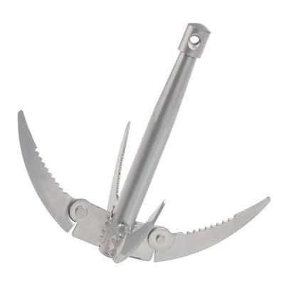 Outdoors Grappling Hook Survival Tool with Rope – Folding Boat Anchor for Canoes & Fishing Supplies