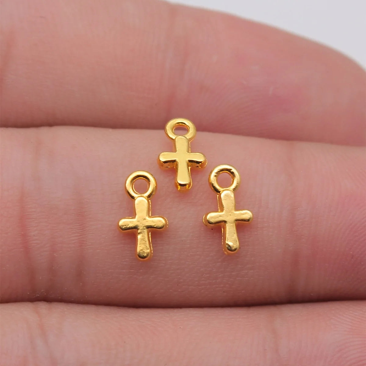 40Pcs Alloy Cross Charms - 10x6mm DIY Jewelry Pendants for Bracelets, Necklaces & Crafts
