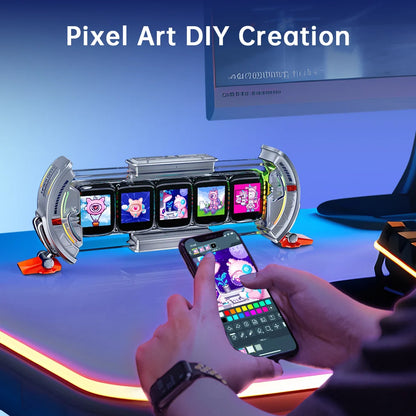 Divoom Times Gate RGB Digital Clock – Smart APP Control, WiFi, Gaming Room & Cyberpunk Office Decor