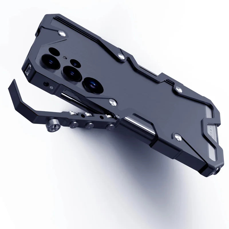 Aluminum Phone Bumper - Luxury Metal Mechanical Skull Case for Samsung Galaxy S26 S25 S24 Ultra FE