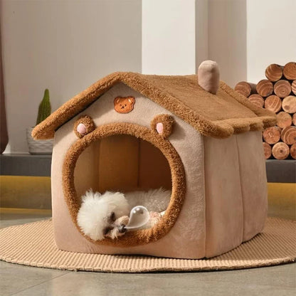 Foldable Pet House – Removable & Washable Cat & Small Dog Cave Sofa Bed for Small to Medium Pets