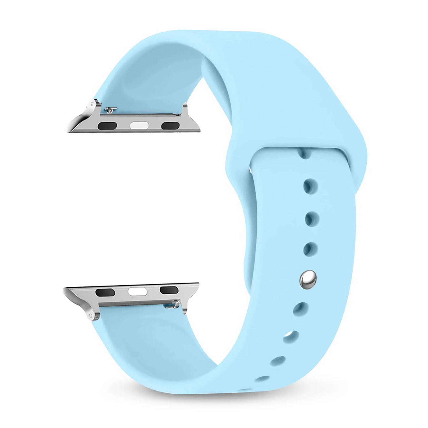 Silicone Apple Watch Band Strap - Sport Replacement Bracelet for iWatch Series Ultra 2, 9, 8, 7, 6, SE 38mm-49mm