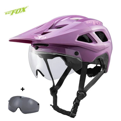 BATFOX Bike Helmet with Magnetic Goggles – MTB Road & Mountain Cycling Safety Helmet for Outdoor Sports, Scooter & Bicycle Protection Gear