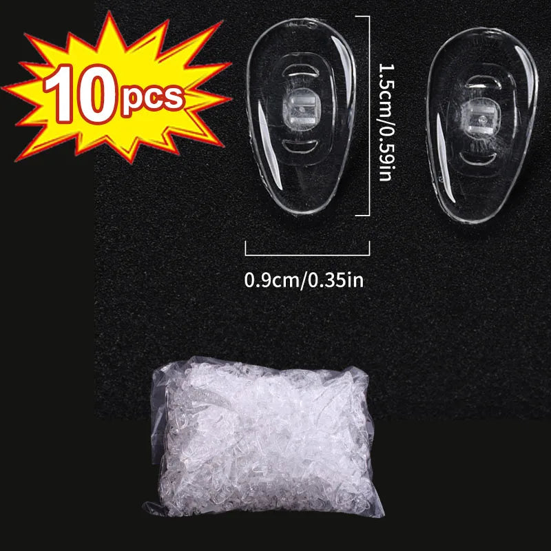 DIY Clear Oval Air Chamber Eyeglass Nose Bracket - Silicone Nose Pads, Anti-Drop Eyewear Bracket for Sunglasses & Glasses Accessories