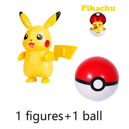 New Pokémon Action Figures – Pikachu, Charizard & Greninja Pocket Monster Poké Ball Deformation Toys for Kids Birthday Gifts