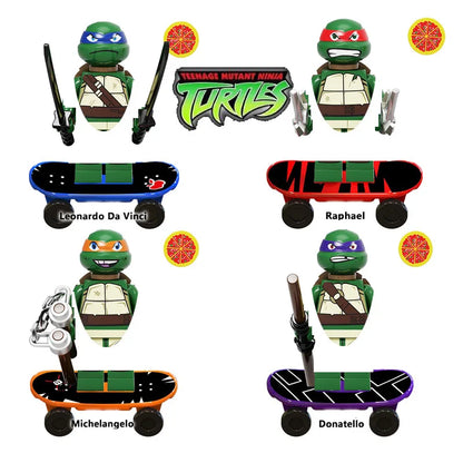 Ninja Turtles Building Block Action Figures – Leonardo, Raphael, Michelangelo, Donatello, Shredder & Splinter Cartoon Movie Toy Set