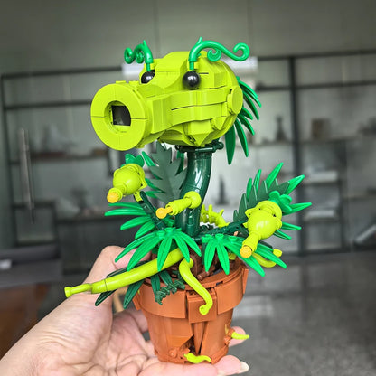 Creative Plants Wars Pea Shooter Building Blocks – Bonsai Plant Model Toy for Kids & Adults