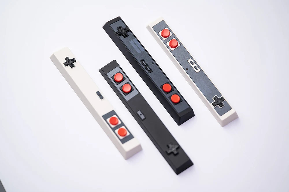 Retro Gamepad Keycap 6.25u Spacebar – Artisan ABS Keycap for MX Switches, Black & White for Mechanical Gaming Keyboards