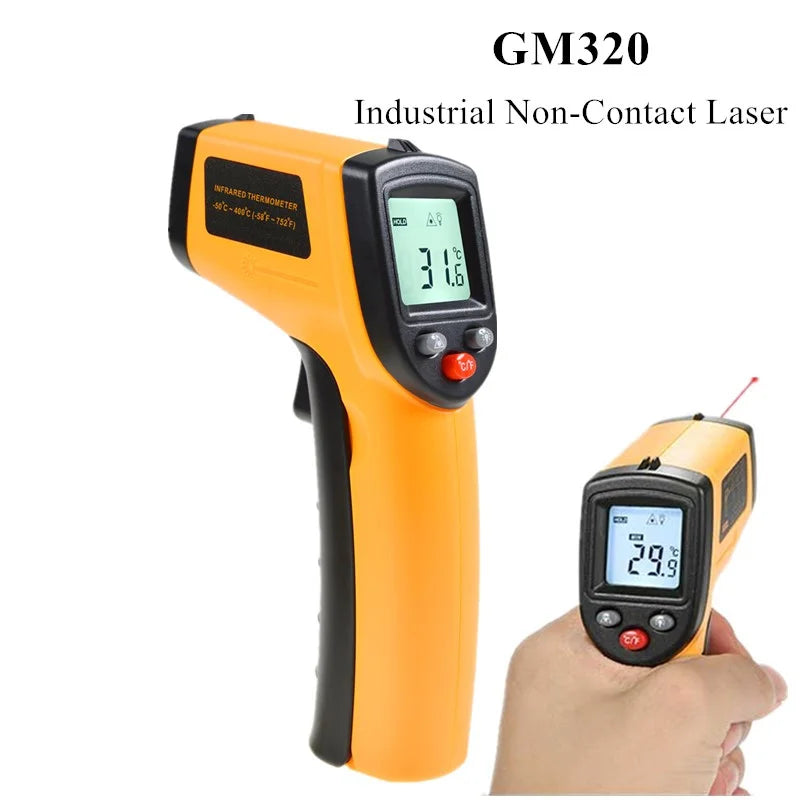 Hot Non-Contact Infrared Thermometer - Digital LCD Laser Temperature Meter for Home & Industrial Measurement - Worldwide Shipping