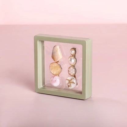 10pcs Transparent Floating Jewelry Display Boxes – Colorful 3D PE Membrane Frame Cases